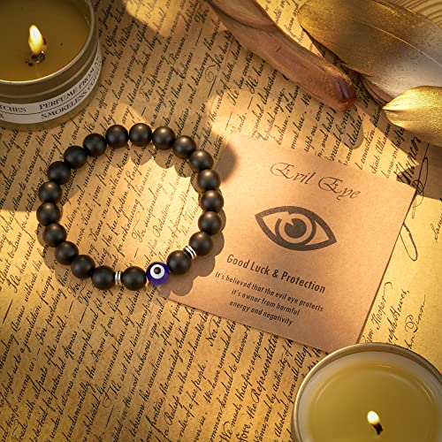 Evil Eye Bracelet for Men Natural Stone Bracelet Protection Good Luck Amulet for Boy4