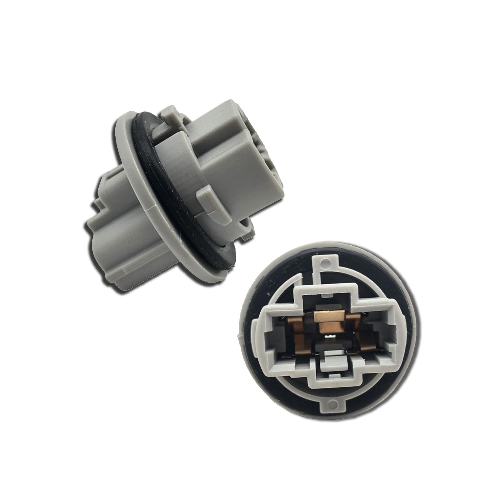 Piburth Front Turn Signal Light Bulb Plug Socket, 2 Pcs, Replacement OEM 90075-60060 Compatible with Many Vehicle Models (Gray)