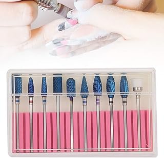 Conjunto de brocas elétricas de unhas, 10 peças de brocas de arte de unhas, cabeça de moagem de unhas, conjunto de brocas de unhas polidor de unhas acessório para máquina de perfuração kit de ferramentas de manicure