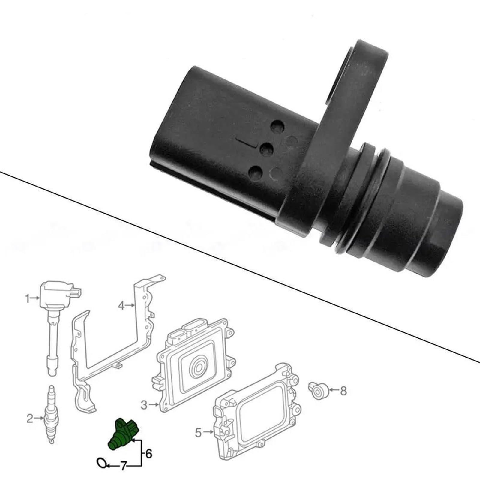 Sensor del árbol de levas Sensor Posición Del Árbol Levas Y Enchufe Para Civic 2016-2019 Para CRV 17-19 Para Accord 18-19 RDX 19-20 CDX 37510-59B-J01 3751059BJ01(X3 Sensor+Plug)