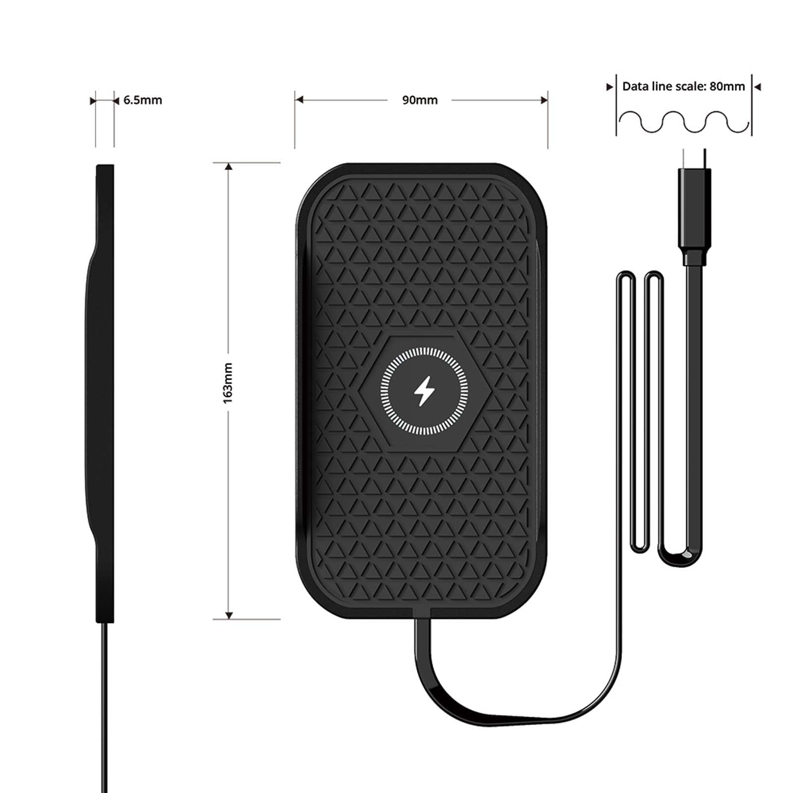 Caricabatterie wireless da auto, tappetino di ricarica veloce senza fili per telefono cellulare per iPhone 16/15/14/13/12, airpod, Samsung Galaxy S24/S23/S22/S21 e telefoni Android