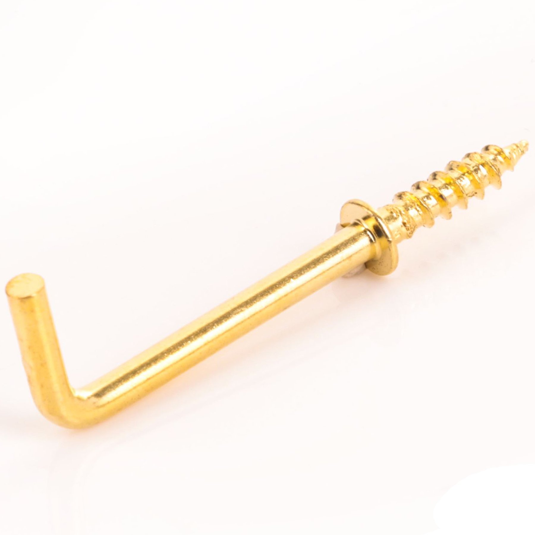 White Hinge Brass 20X Screw In Dresser Cup Hooks | Square Shouldered 30Mm/1.25" Hangers