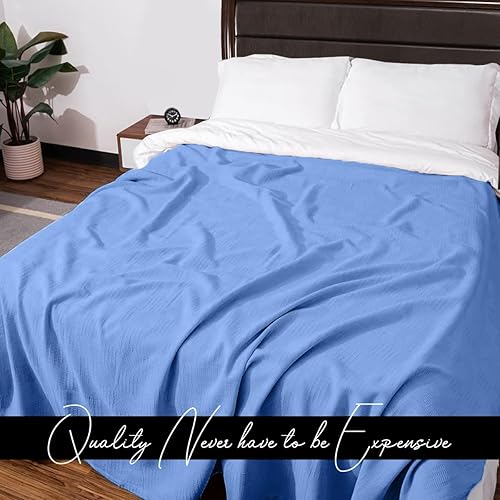 Miniatura 10 de Avalon Bedding Manta térmica 100% algodón tamaño Queen (90 x 90 pulgadas), manta de algodón perfecta para usar en capas en cualquier temporada,