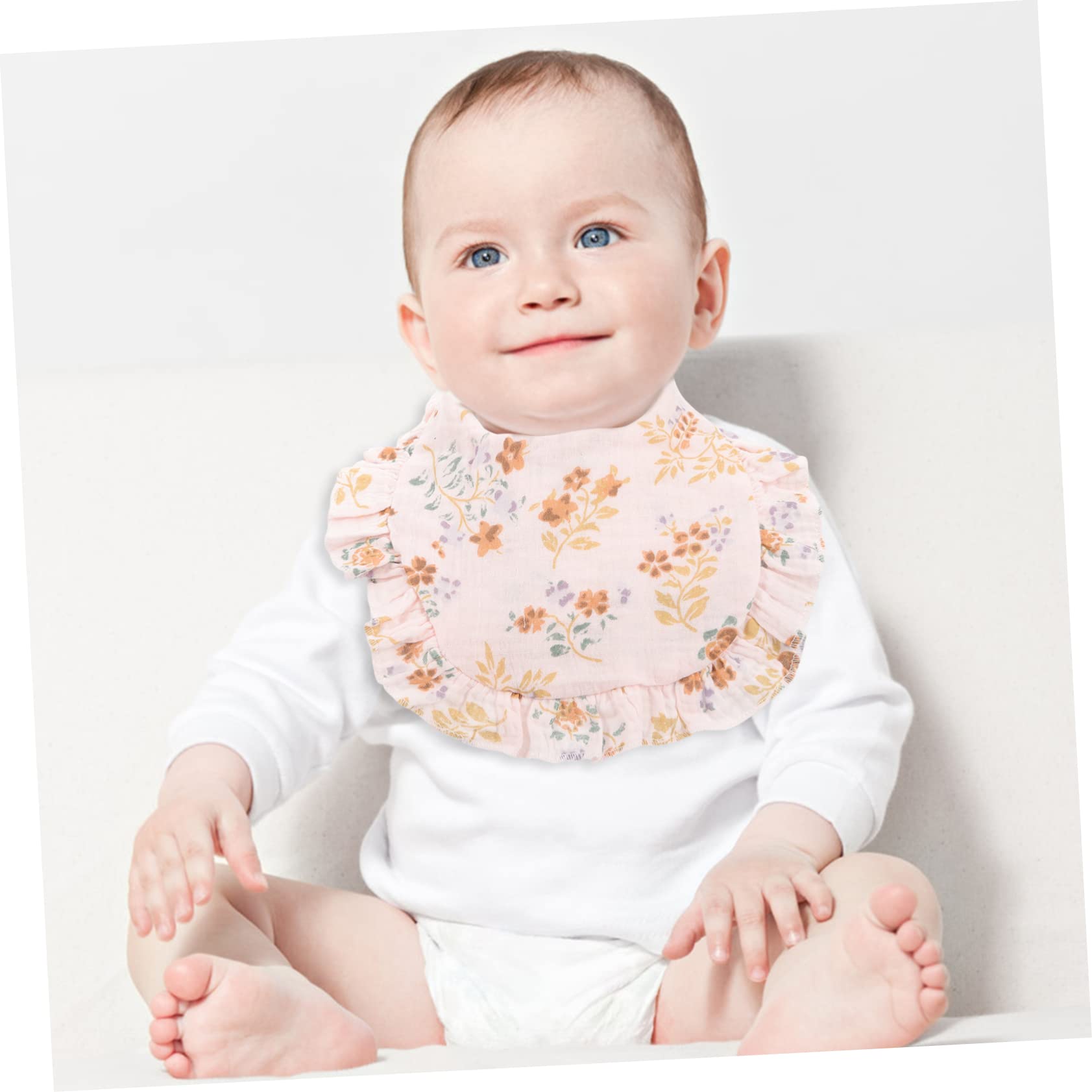 Abaodam 3 Set Di Bavaglini Per La in Cotone Per Neonati Bavaglini Per L'alimentazione Lavabili E Riutilizzabili Con Design Arricciato Per Bambina 6 Pezzi*3