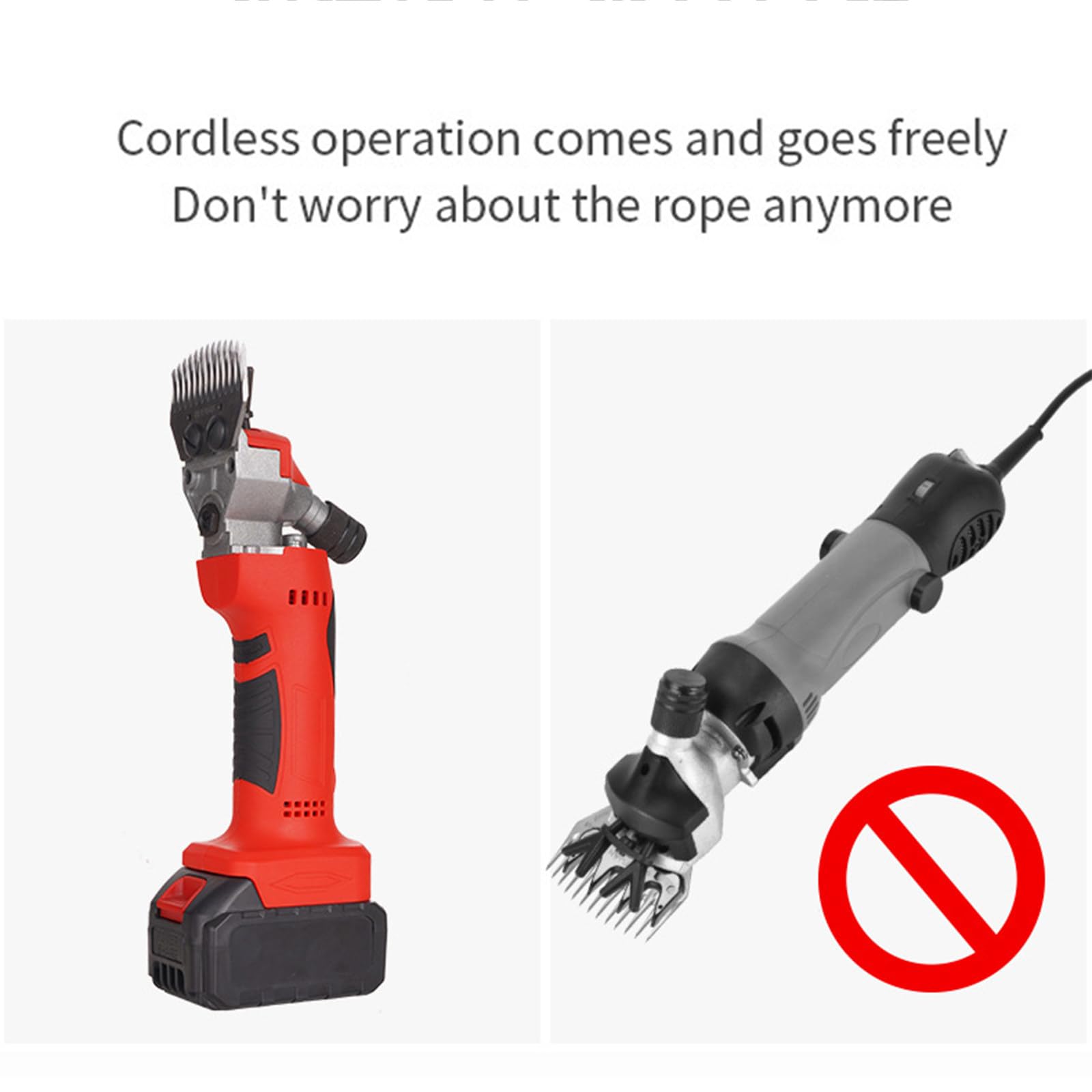 Tosatrice Professionale per Pecore 550W 2800giri/min, con 2 Batterie Litio 1500mAh 12V per l'Uso Senza Fili, per Capra Alpaca Cammello