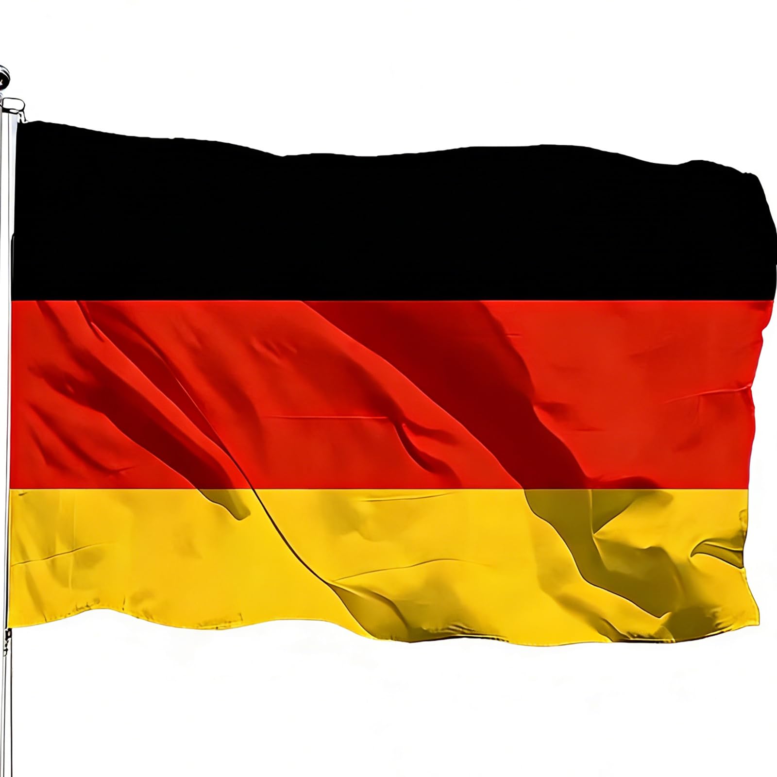 Germany Flag 5ftx3ft with Eyelets for Fifa World Cup Football 2026 Decorations,Large Double Side German Flag for Eurovision Euro Football Garden Street Indoor Outdoor Germany Party Decorations