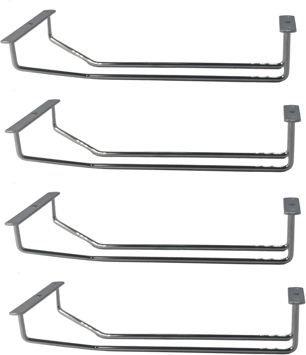 pson 4pcs 10 Inch Under Cabinet Wine Glass Rack, Metal Stemware Holder for Kitchen and Bar(Silver)
