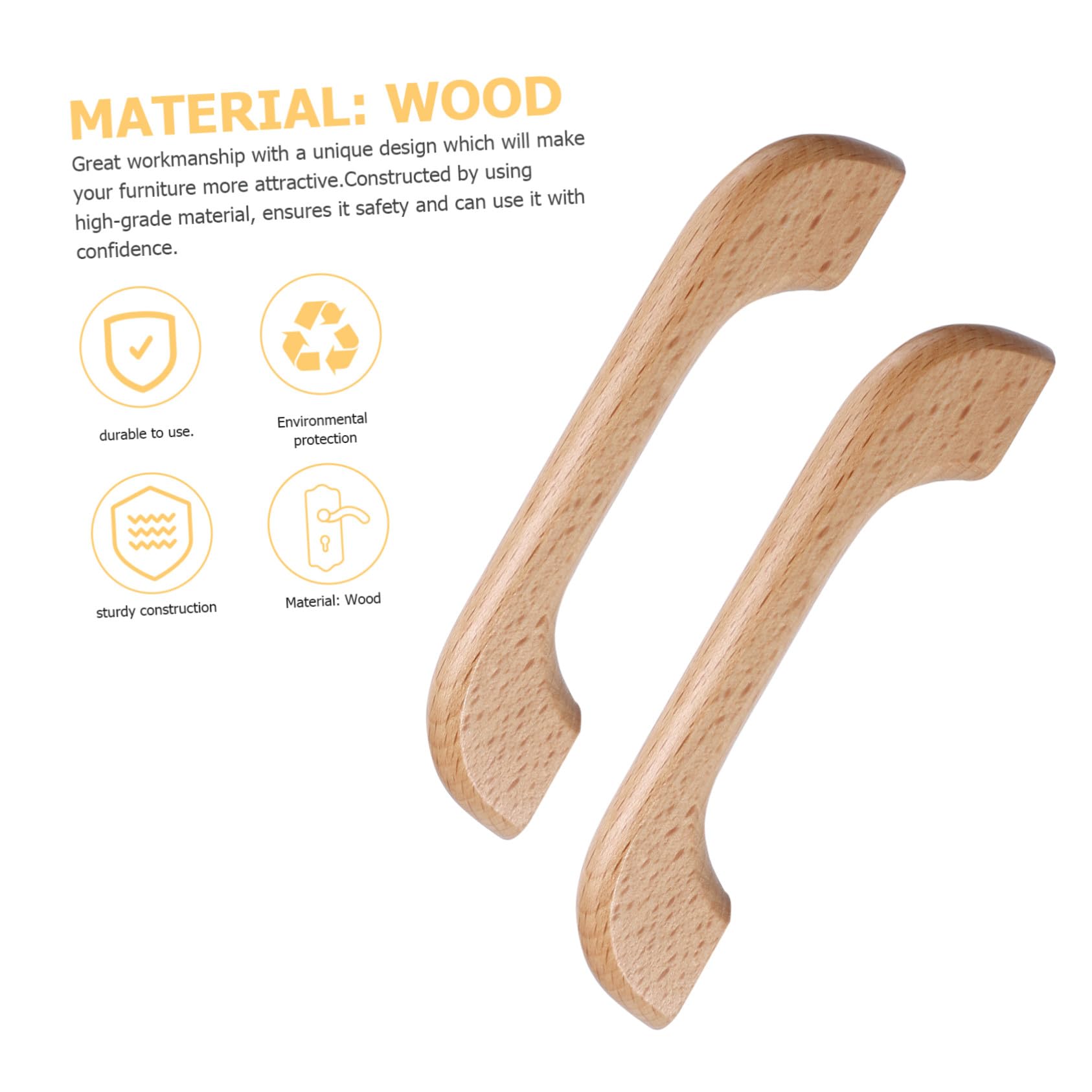 Toddmomy Poignées de Meuble en Bois 96mm, Lot de 6, Marron
