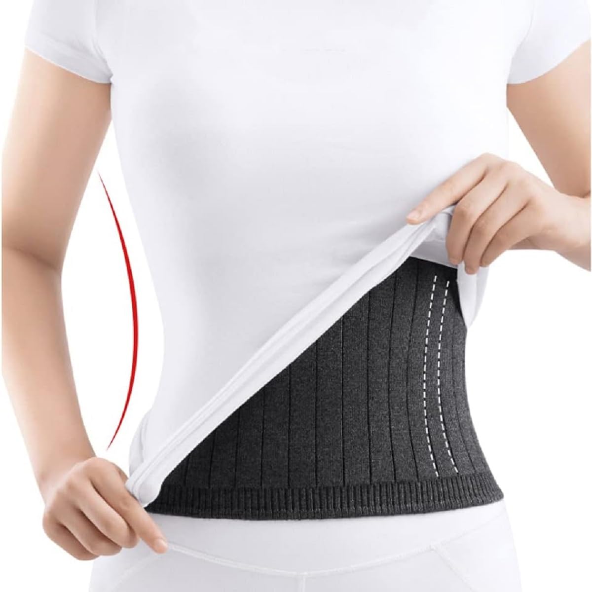 Kiuiom Calentador de Espalda,Cinturón de Calor para Lumbares,Cinturón Calentador de Invierno,Faja Lumbar Caliente para Hombres Mujeres para Cintura de Apoyo Caliente Dolores Menstruales