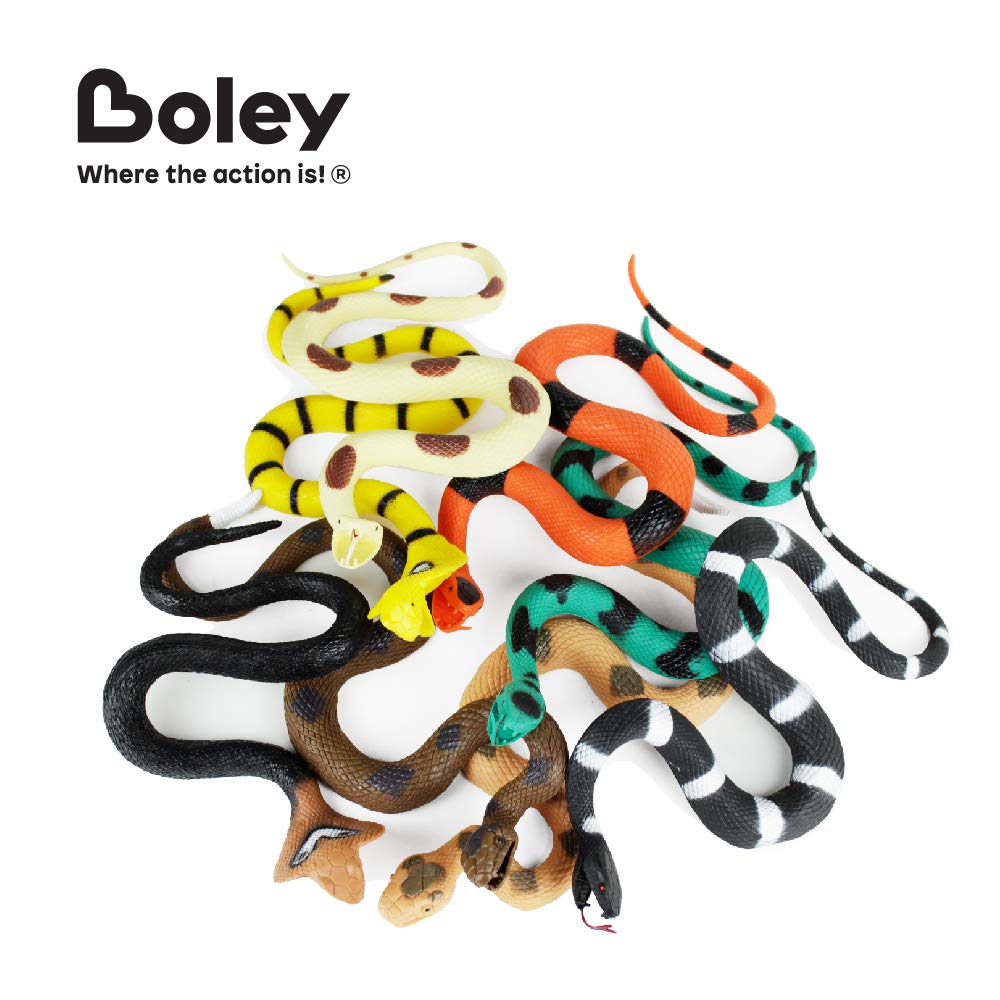 Boley Giant Snakes 8 Pack 18" Long Realistic Rubber Fake Snake Toy