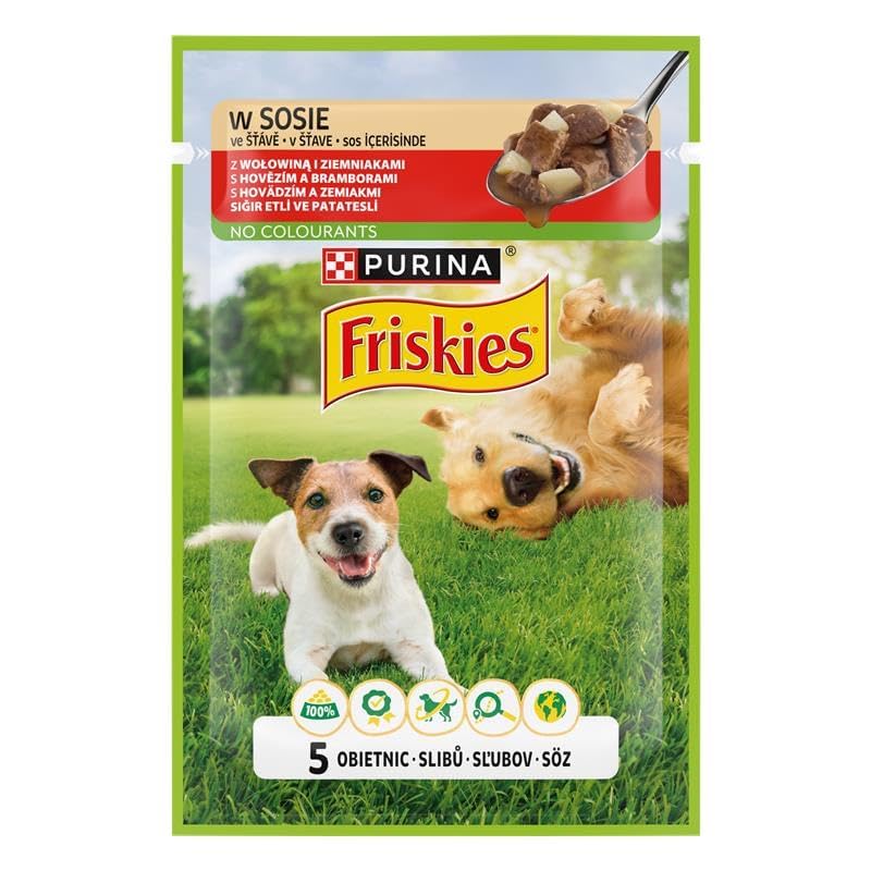 Friskies Yetişkin Köpekler için Sığır Etli Sebzeli Yaş Mama 85 Gram