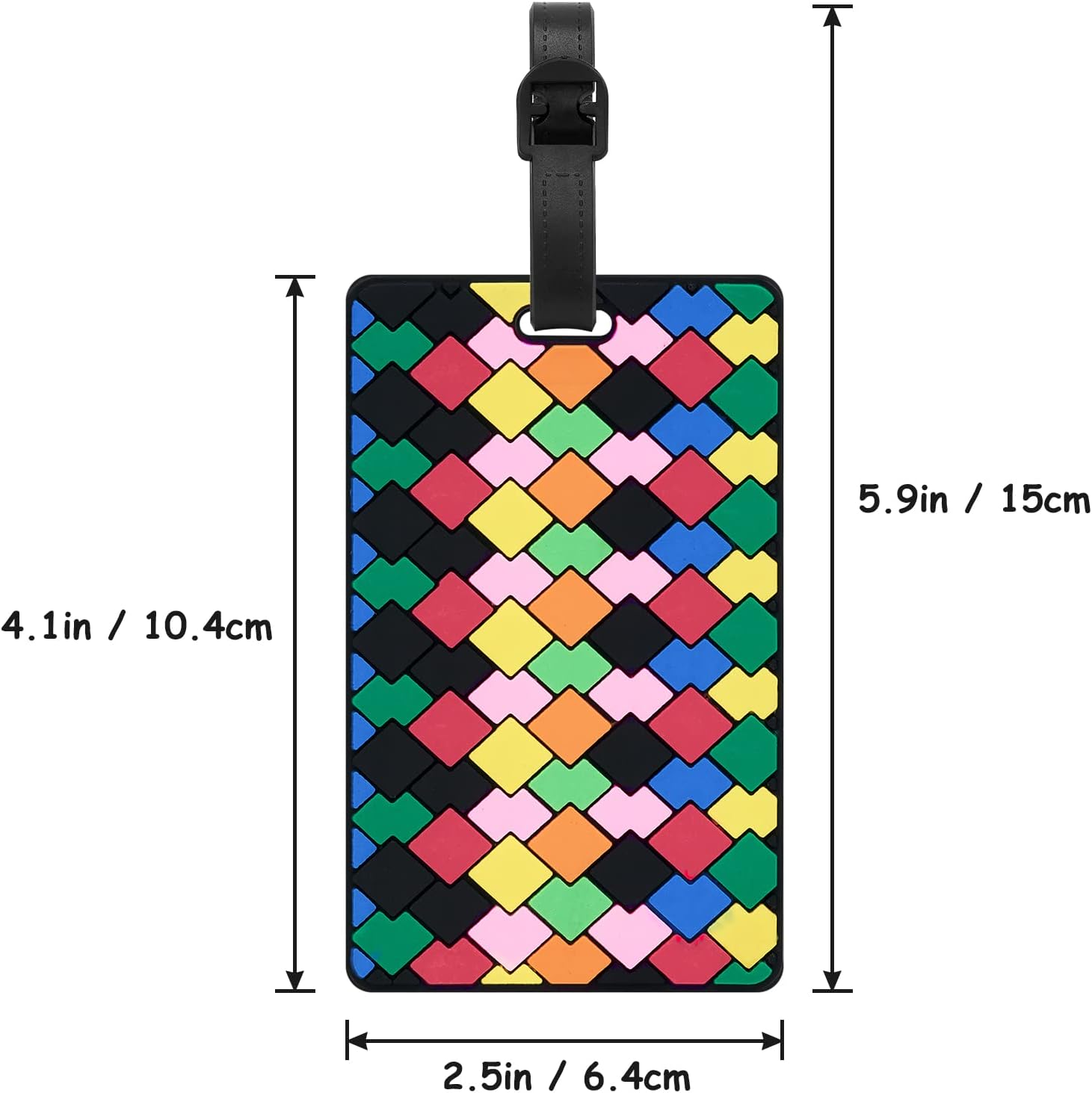 ZOUIQSS Luggage Tags Pack of Two,Baggage Tags Suitcase ID Labels Business Card Holder/Travel ID Bag Tag(Rhombus) - Image 4