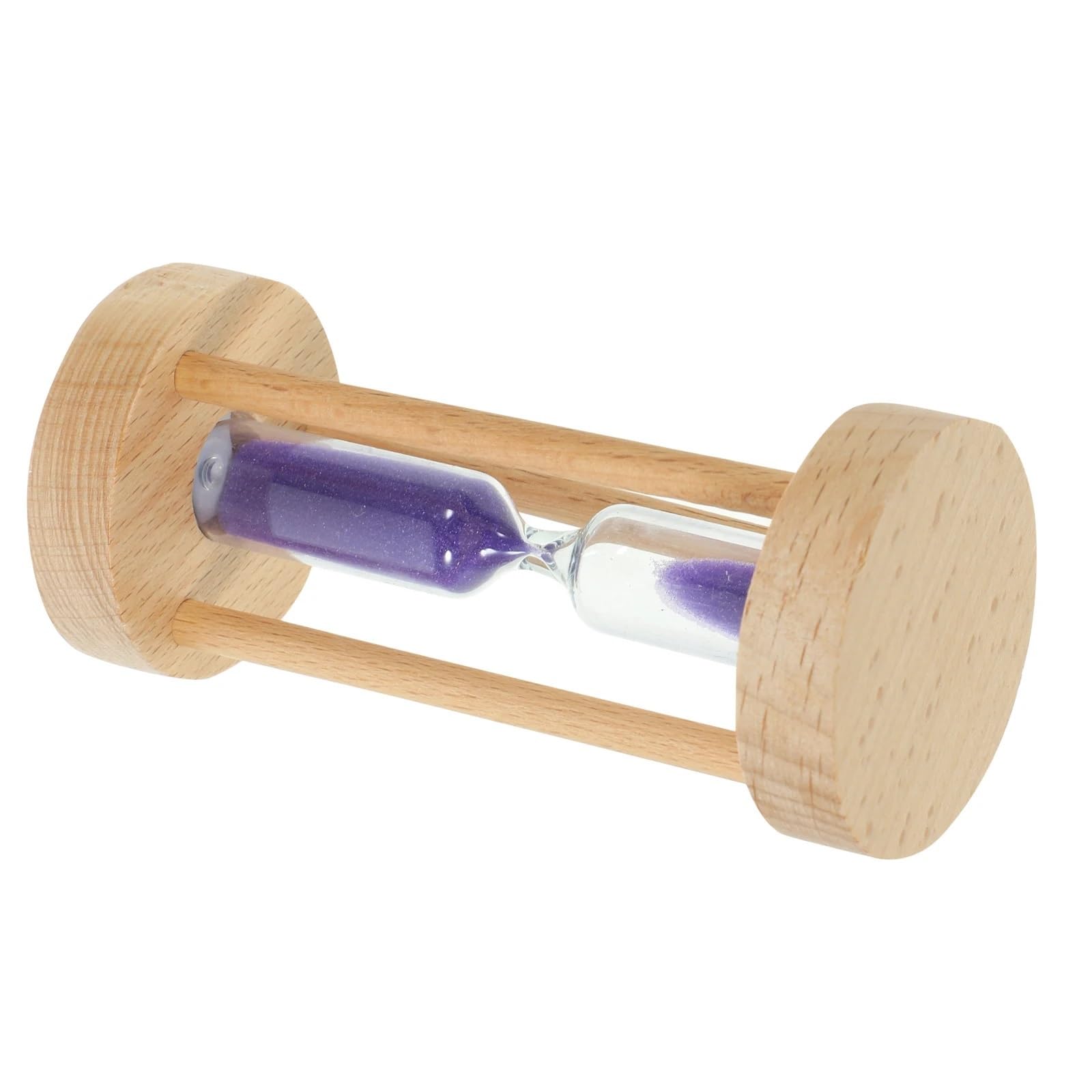 3 Min Clock For Home Office Sandglass Desk Decoration Wooden Hourglass Sand Timer Minutes(Purple)