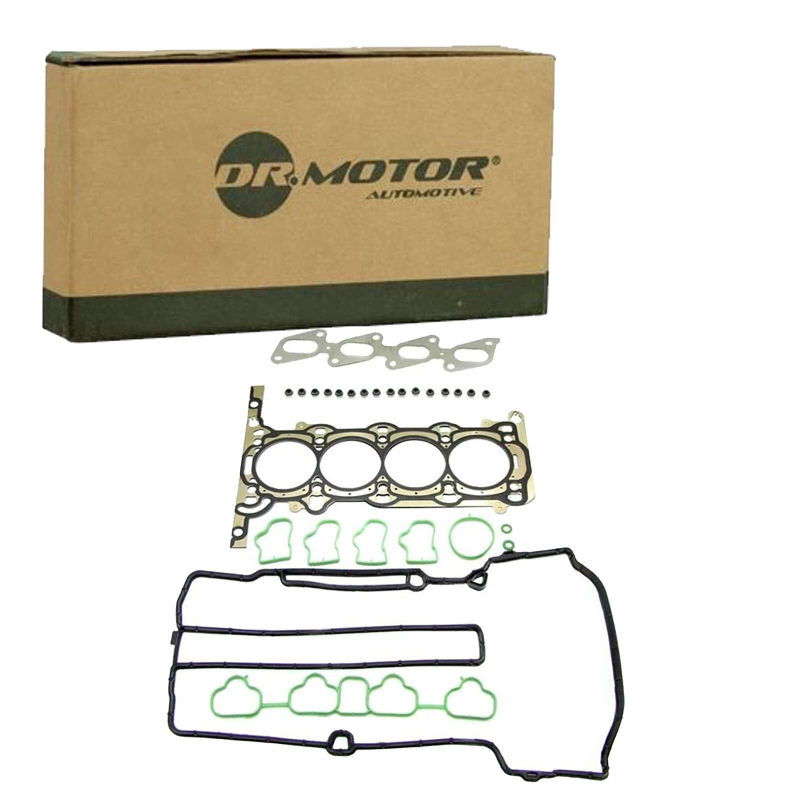 DR.MOTOR AUTOMOTIVE DRM15214S Kit guarnizioni Testata con guarnizione cappa testa del cilindro con guarnizione tenuta stelo valvola con guarnizione testata con guarnizione(i) collettore aspirazione | Compatibile con: CHEVROLET AVEO Schrägheck, CRUZE, CRUZ