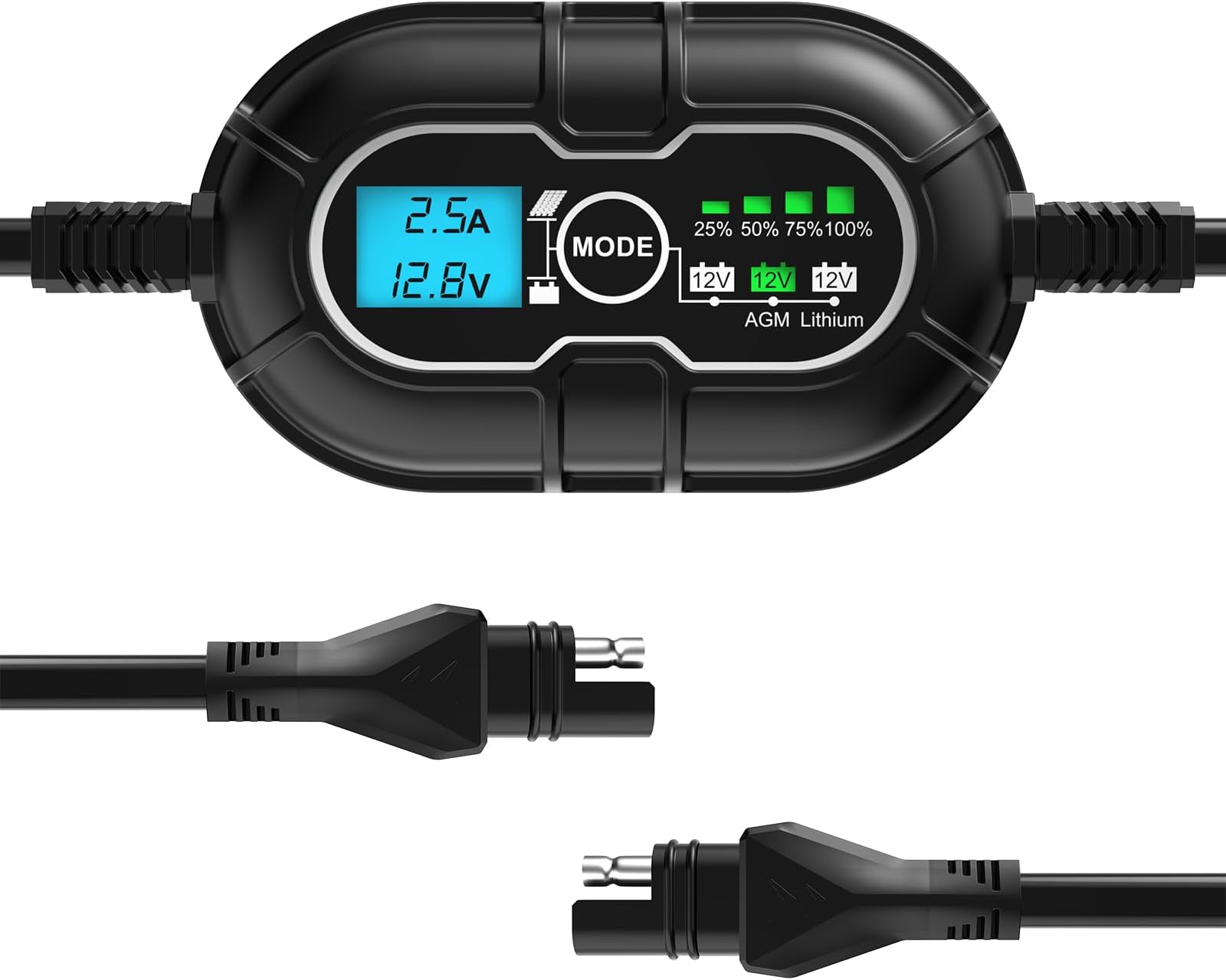 SUNER POWER 10 Amp 12V MPPT Solar Charge Controller, LCD Display + State-of-Charge Bars, 10A Solar Panel Regulator with Temp Sensor for 12Volt Lead-Acid, AGM, Gel, Flooded and Lithium LiFePO4 Battery