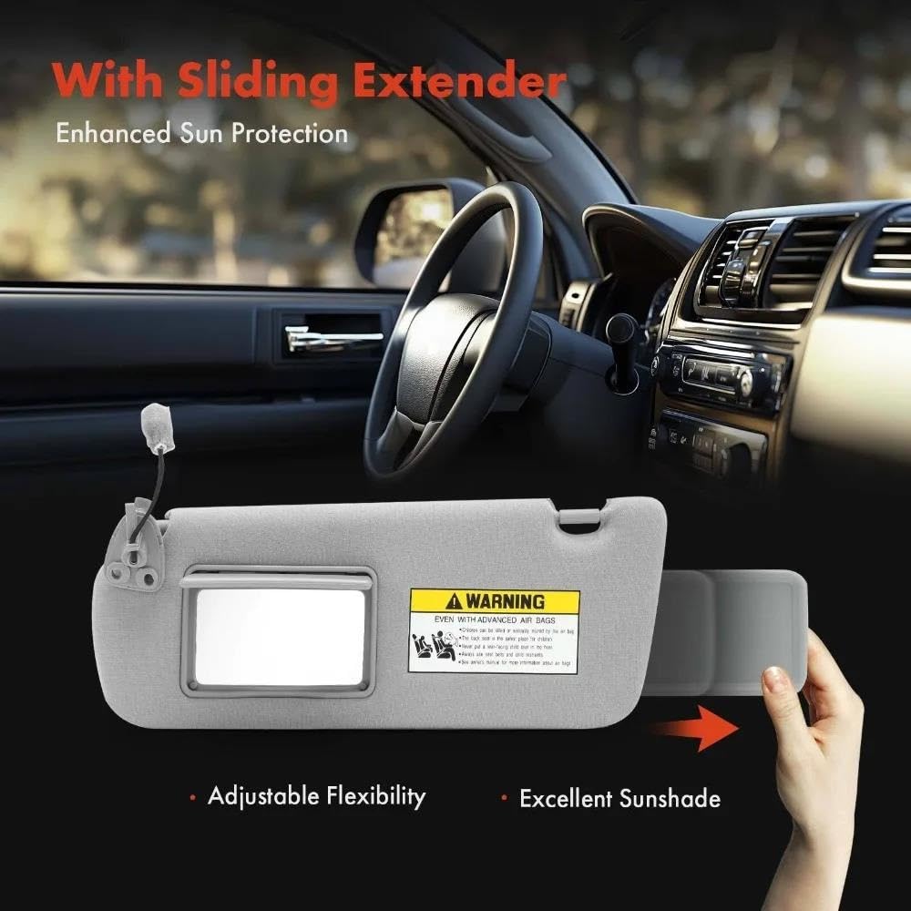 Tendine Parasole Auto Visiera parasole grigia sinistra conducente con specchio per Nissan per Sentra 2013-2019 964013SG8A LH Parasole Parabrezza