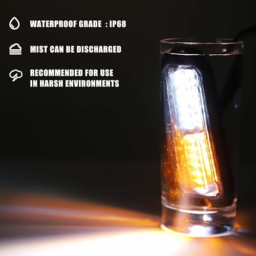 Miniatura 4 de Función de sincronización de color blanco ámbar, ultra delgada, 12 LED, luces estroboscópicas intermitentes para camión, coche, vehículo, LED, mini