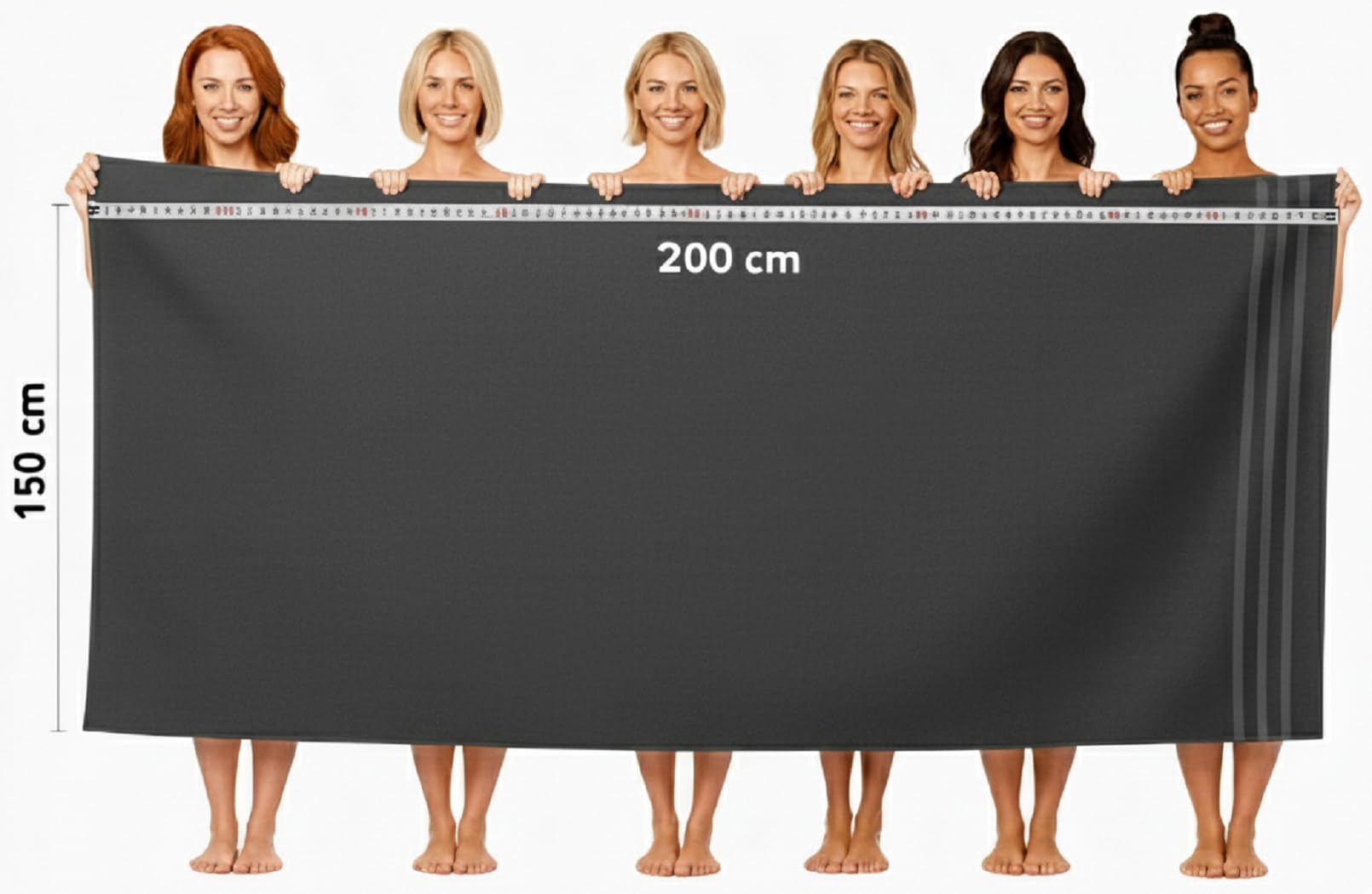 EDB Toalla de baño gigante XXXL (150 cm x 200 cm, 600 g/m²), súper suave, 100% algodón egipcio, secado rápido, toallas de baño grandes (gris carbón)