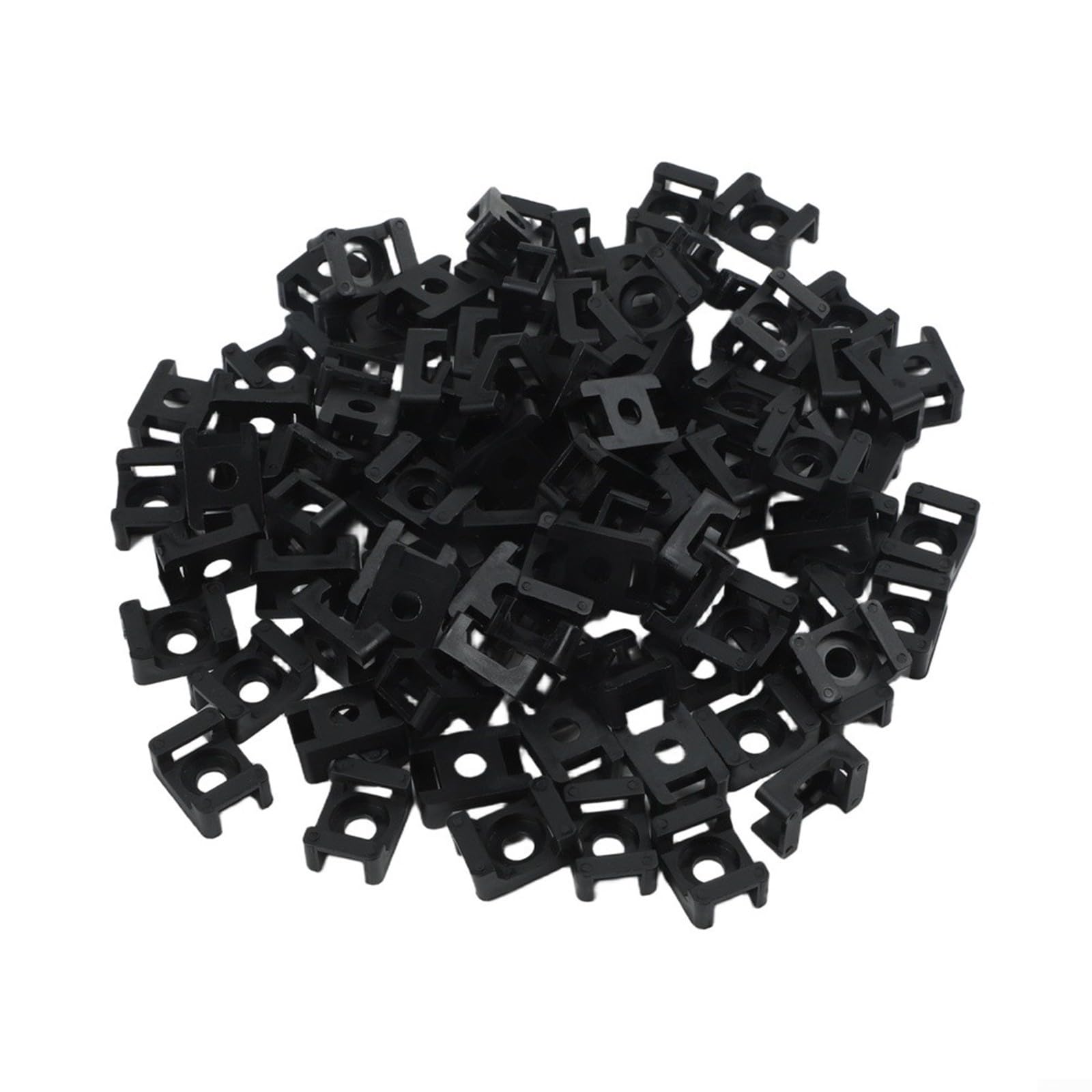 Bases Fijación Cable Plástico Negro 100 Piezas(for 5M)