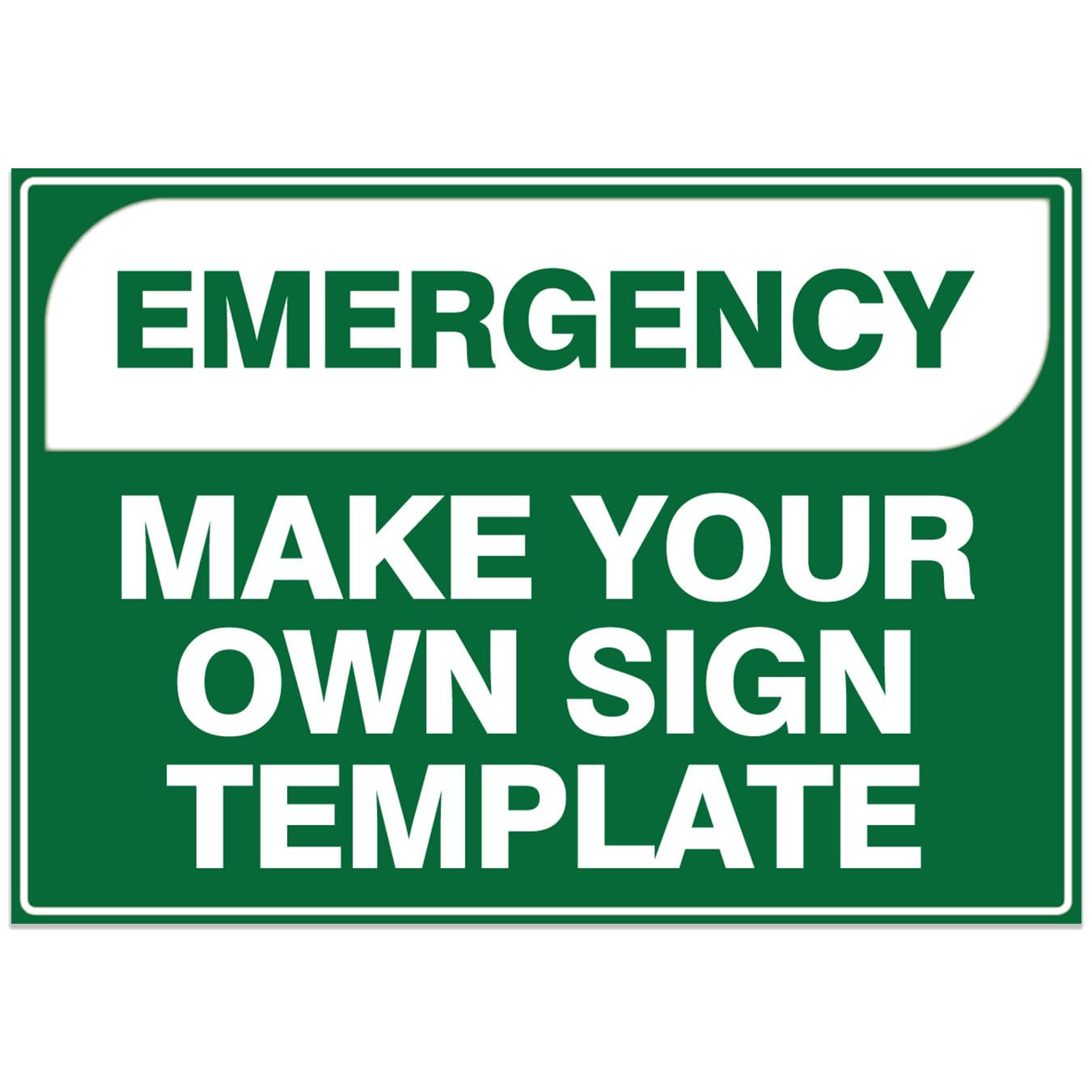 Emergency Safety Sign Template Landscape (MS Word & PowerPoint) Metal Tin Sign 8 x 12 inch for Industrial & Commercial