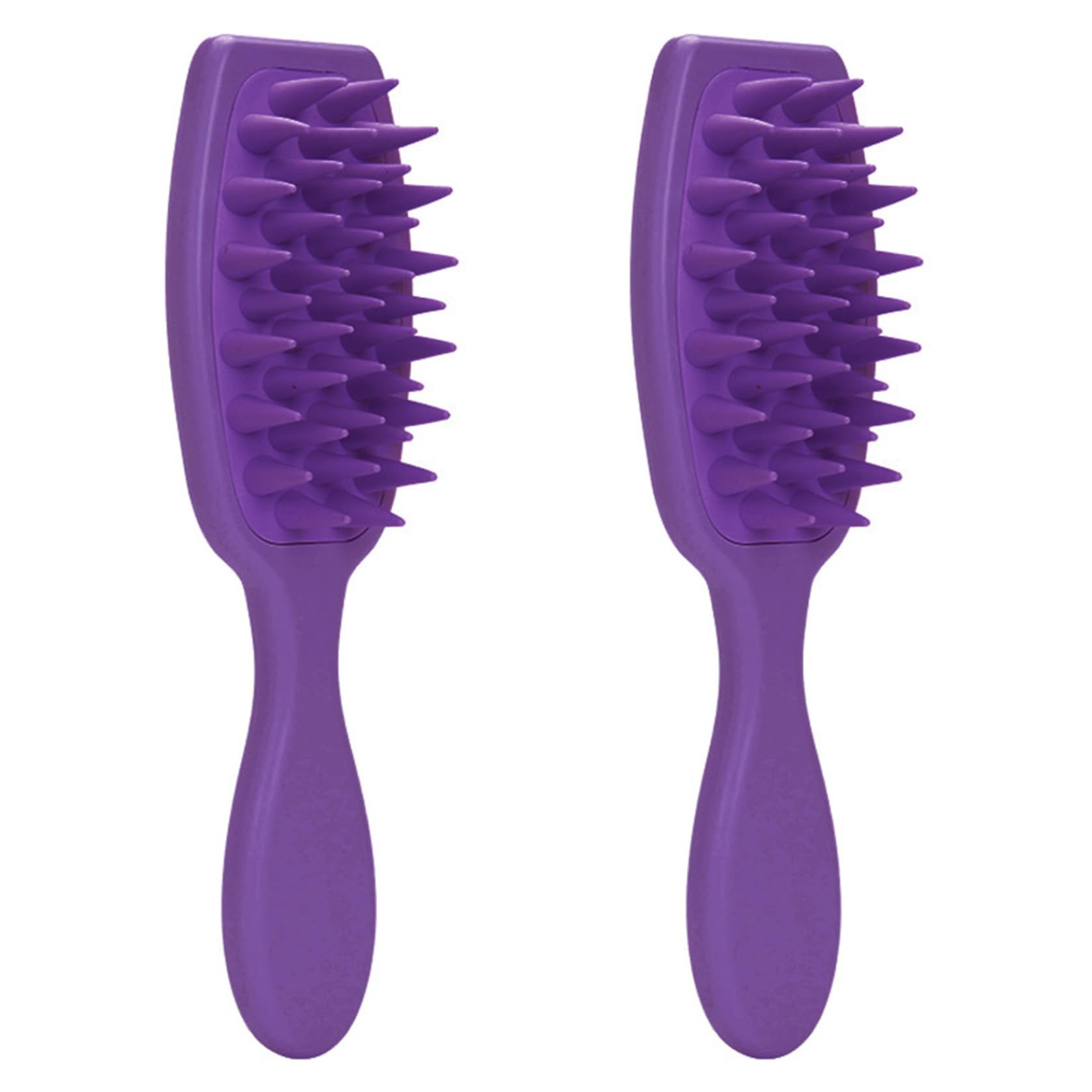 Gentle Scalp Massager Shampoo Brush 2 Pack Soft Silicone Bristles for Hair Washing and Relaxing Head Massage Purple