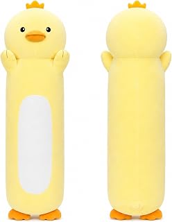 90 cm Ente Kuscheltier XXL, Großes Gelbes Enten Plüschtier Kissen, Entchen Langkissen Körperkissen zum Kuscheln, Niedliches Tierkissen für Kinder Mädchen Jungen, Geschenk Geburtstag Weihnachten