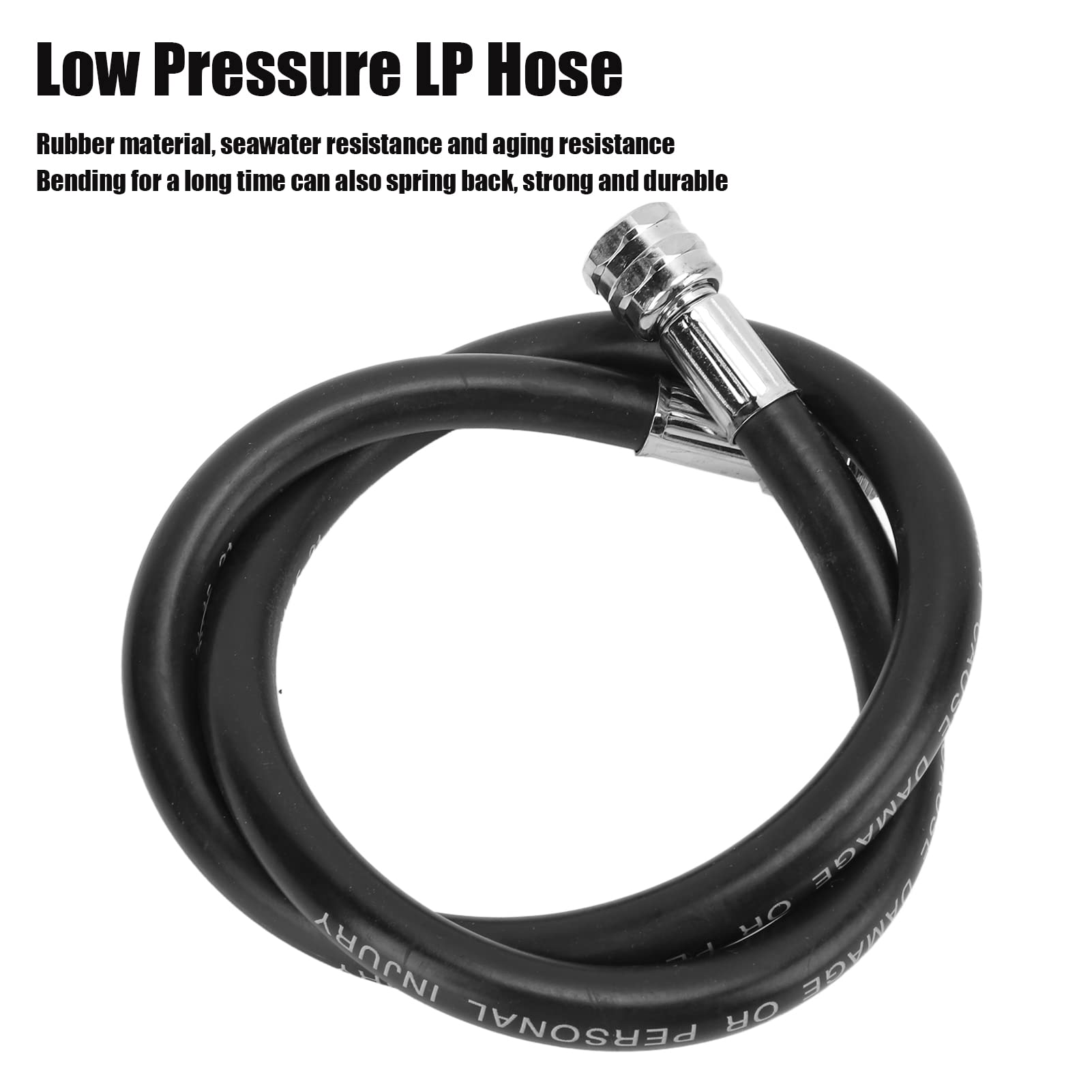 VGEBY Accesorios de buceo, Resistencia al envejecimiento Manguera de baja presión Buceo Manguera de baja presión Tubo de gas de goma para regulador de primera y segunda etapa (75 cm)
