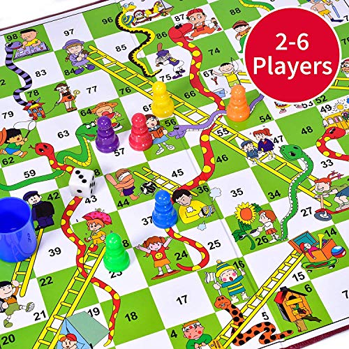 Klappbare Schlangen und Leitern, traditionelles Brettspiel für Erwachsene, Kinder, Anfänger, Kinder, Indoor-Spaß… – Bild 3