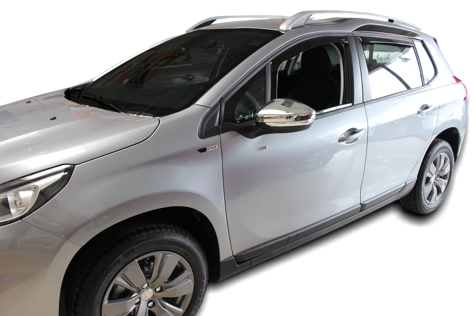 J&J AUTOMOTIVE Heko Déflecteurs d'air et de Vent pour Peugeot 2008 2013-2018, Lot de 4pcs, Teintés, Avant et Arrière, Aérodynamique