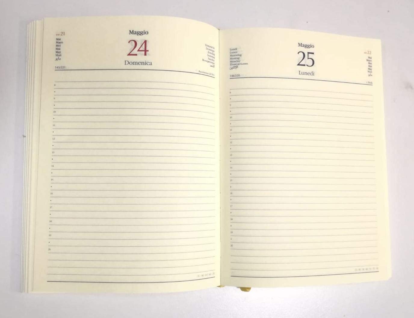 AGENDA 2022 GIORNALIERA CUOIO VERO blocco fisso 15 x 21 cm A5 RIGHE in pelle marrone