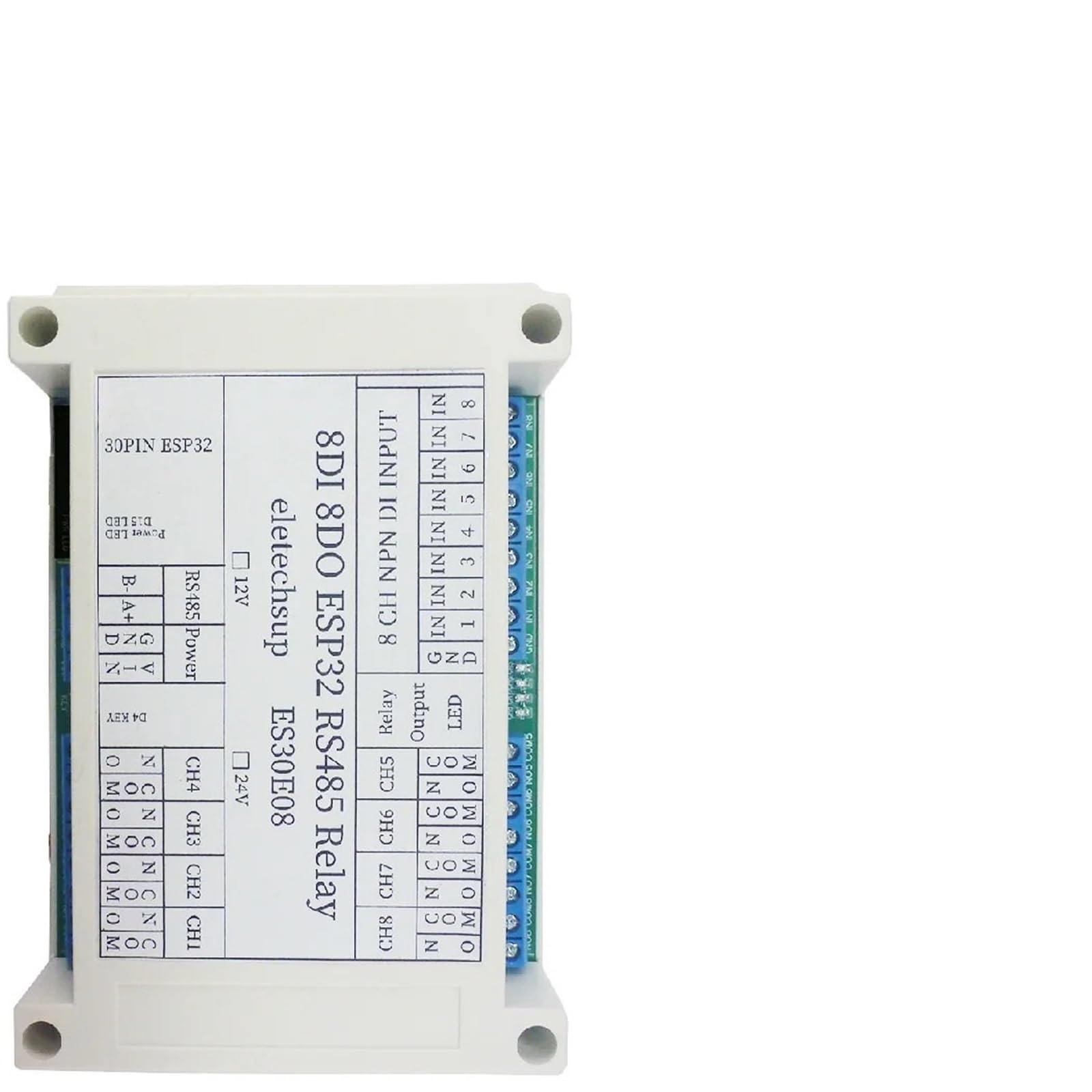 1 pz 8 canali DC 12V 24V relè Wi-Fi 30 pin ESP32 scheda di espansione programmabile modulo Modbus RS485 IO(DC 24V)