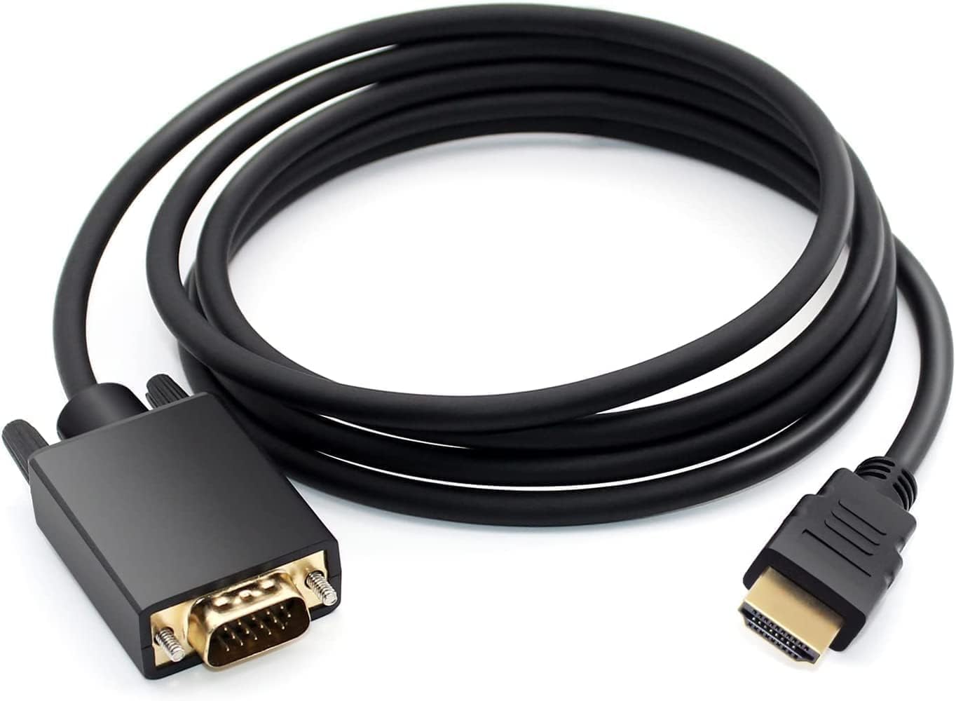 RyzCare HDMI to VGA, 6FT Gold-Plated HDMI to VGA Cable (Male to Male) Compatible for Computer, Desktop, Laptop, PC, Monitor, Projector, HDTV - black