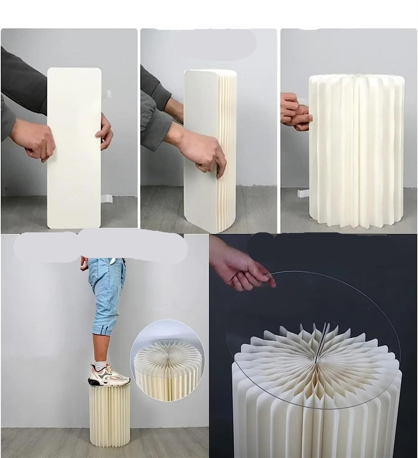 Soporte cilíndrico plegable de papel para mesa de postre, cumpleaños, aniversario, fiesta, suministros para decoración de boda, decoración de flores, adorno de Ramadán (60 cm)