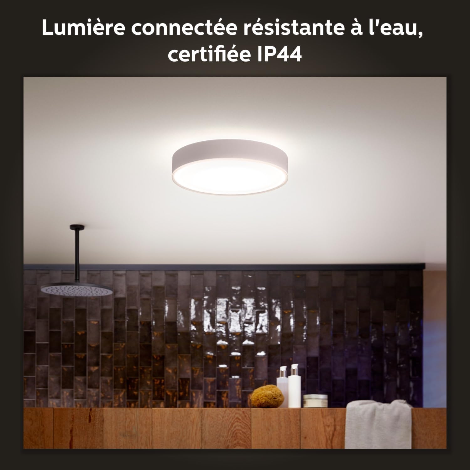 Philips Hue White Ambiance, Plafonnier Devere Medium +Télécommande, Blanc