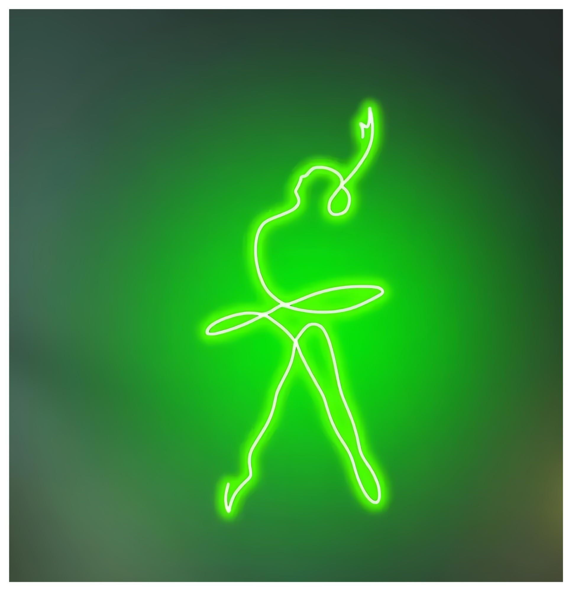 SHOUXI Sign Lamp Ballerina Dance Neon Sign, Club Wall Decor, Sport Home for Dance Lover(Green,50cm)