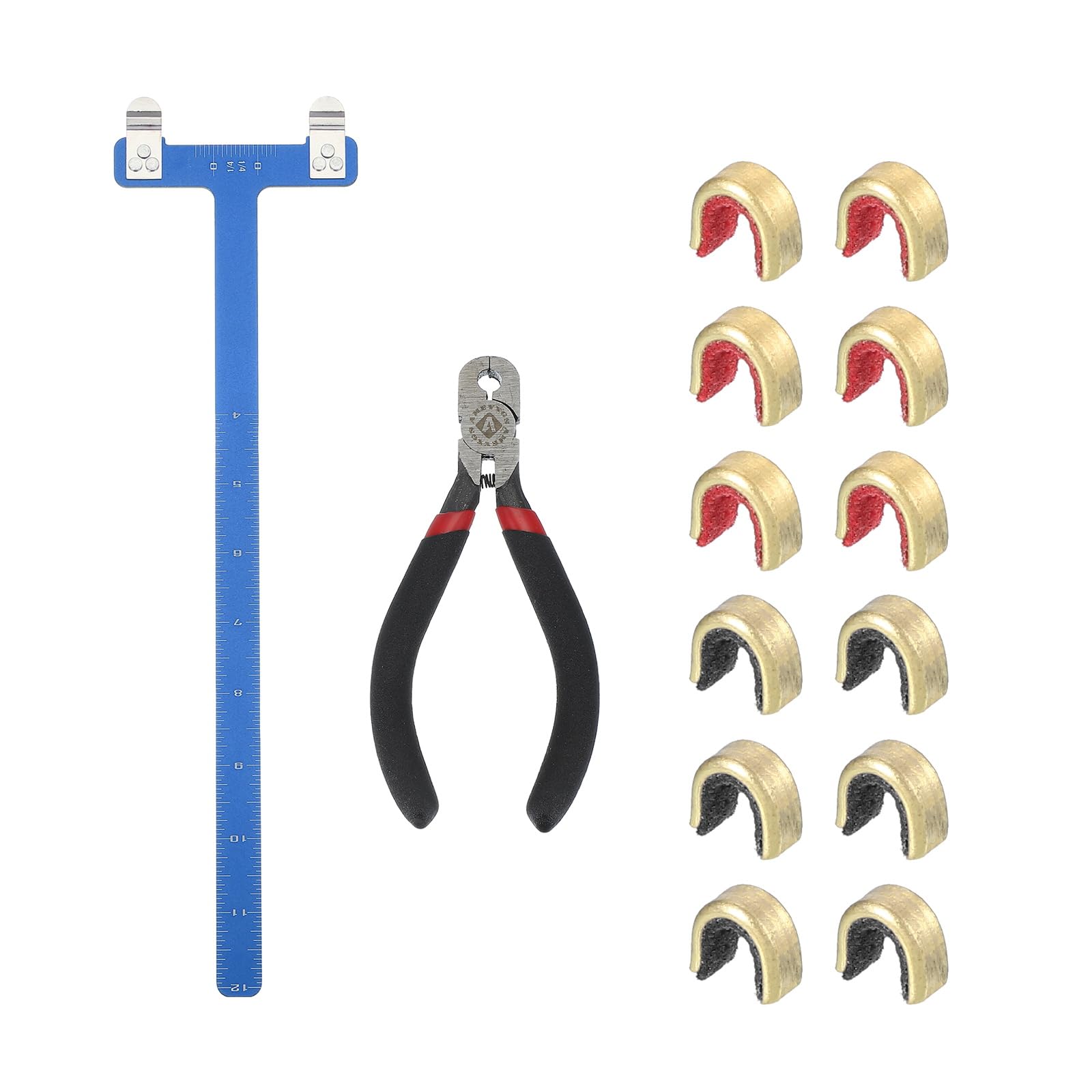 sourcing map Archery Bows Square T-Shape Ruler Tool Nocking Points Plier Set 33x9mm Turning Bow String Knock Kits for Recurve Compound Bowstrings Archery Accessories (Blue)