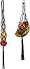 Beautyflier 2 Pieces Macrame Hanging Fruit Basket, Wall Hanging Potato Onion and Fruit Boho Fruit Holder Net for Kitchen Decor Black
