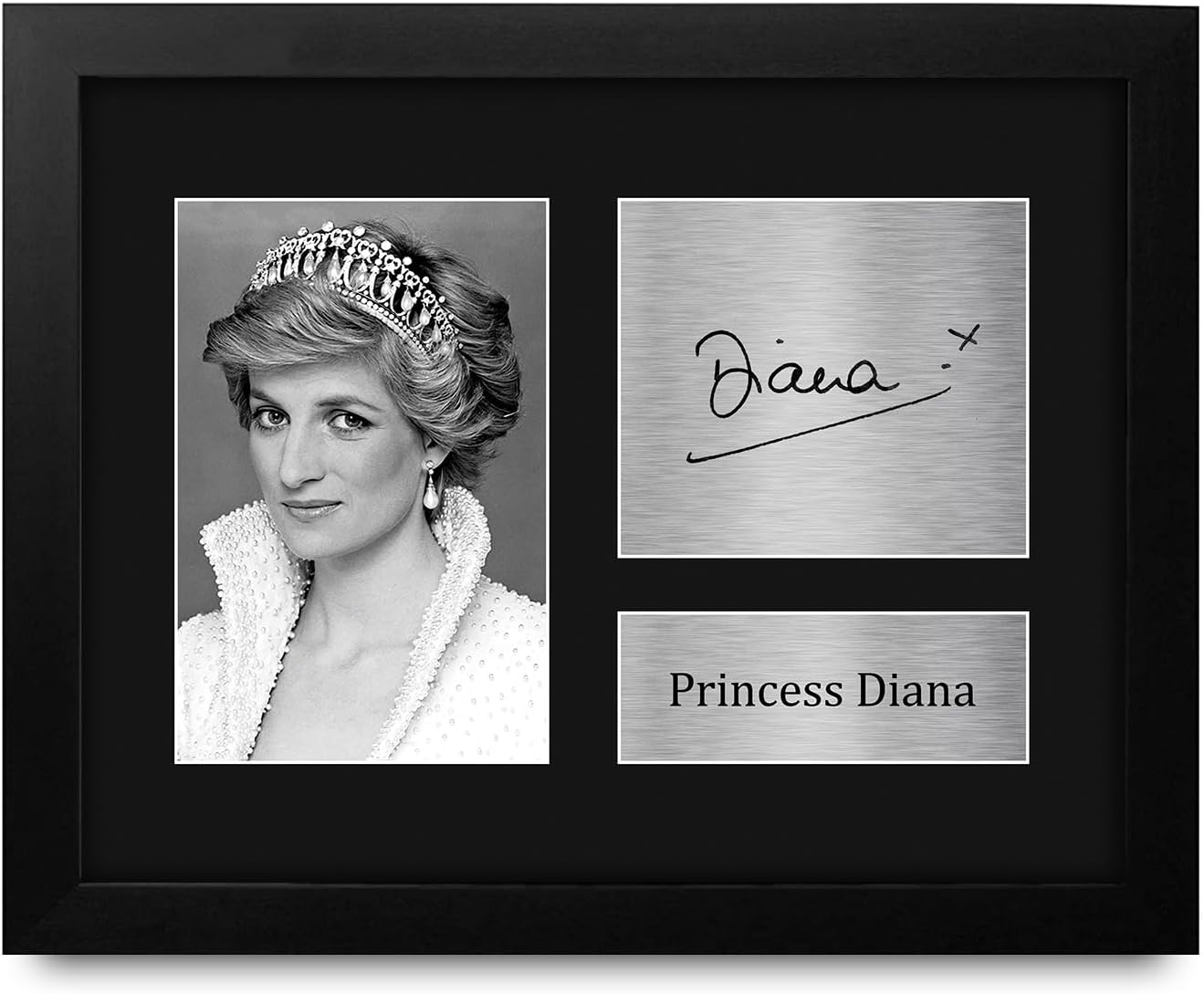 HWC Trading Princess Diana of Wales Framed Gifts Printed Signed Autograph Picture for Followers & Fans - US Letter Size