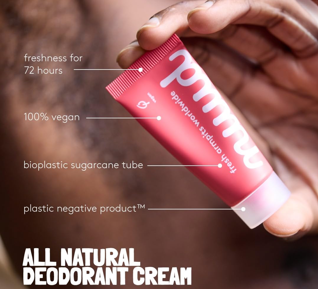 nuud Smarter Pack | Nouvelle crème | 2 x 20 ml | Naturel, déodorant crème végétalienne, efficace pendant 3 jours, sans parfum, aluminium et alcool, femmes et hommes, dure 4 à 5 mois