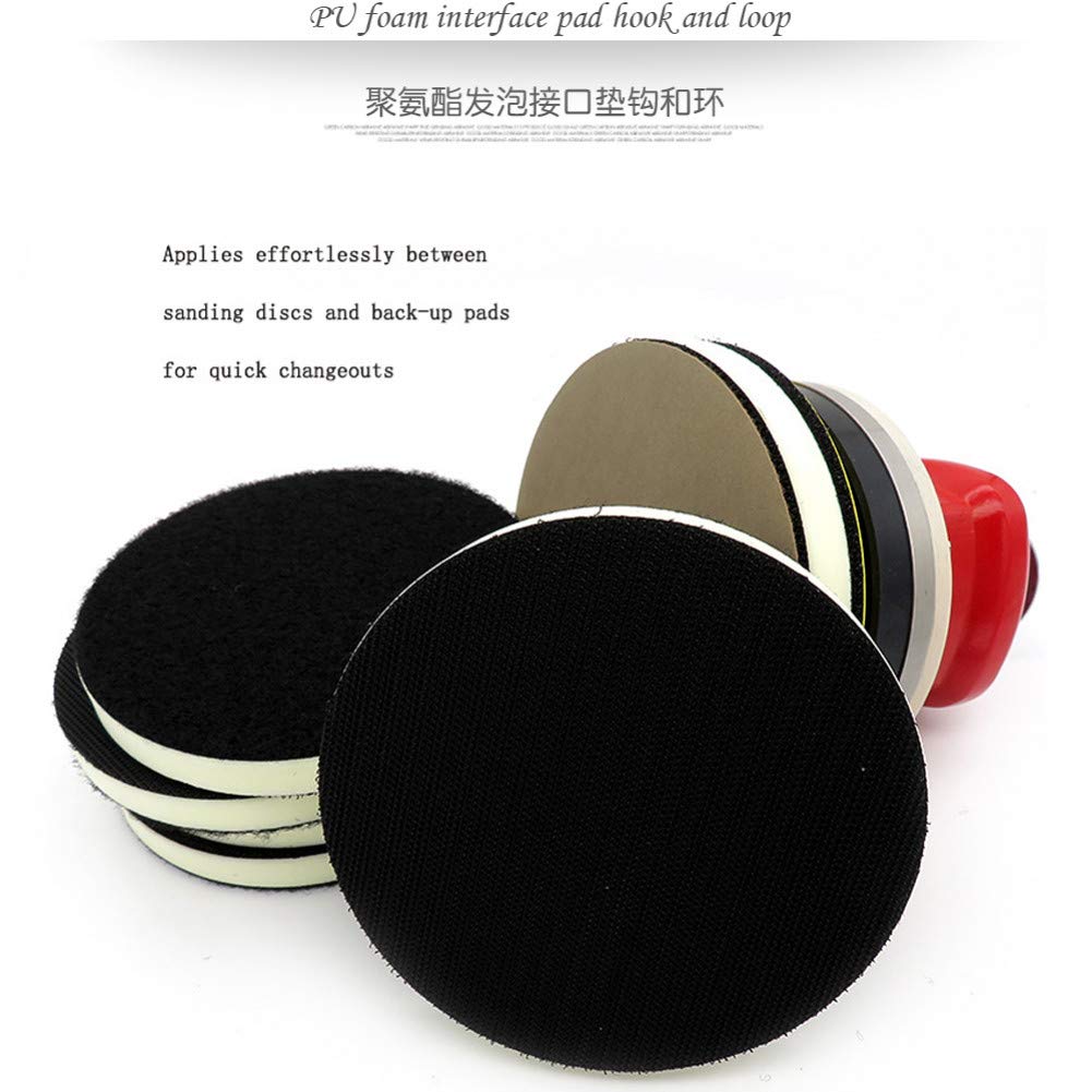 5PCS 5"125MM PU Almohadilla de interfaz de espuma Densidad media Gancho y Aro Lijadora Almohadilla de respaldo Almohadilla de pulido Herramientas eléctricas Piezas