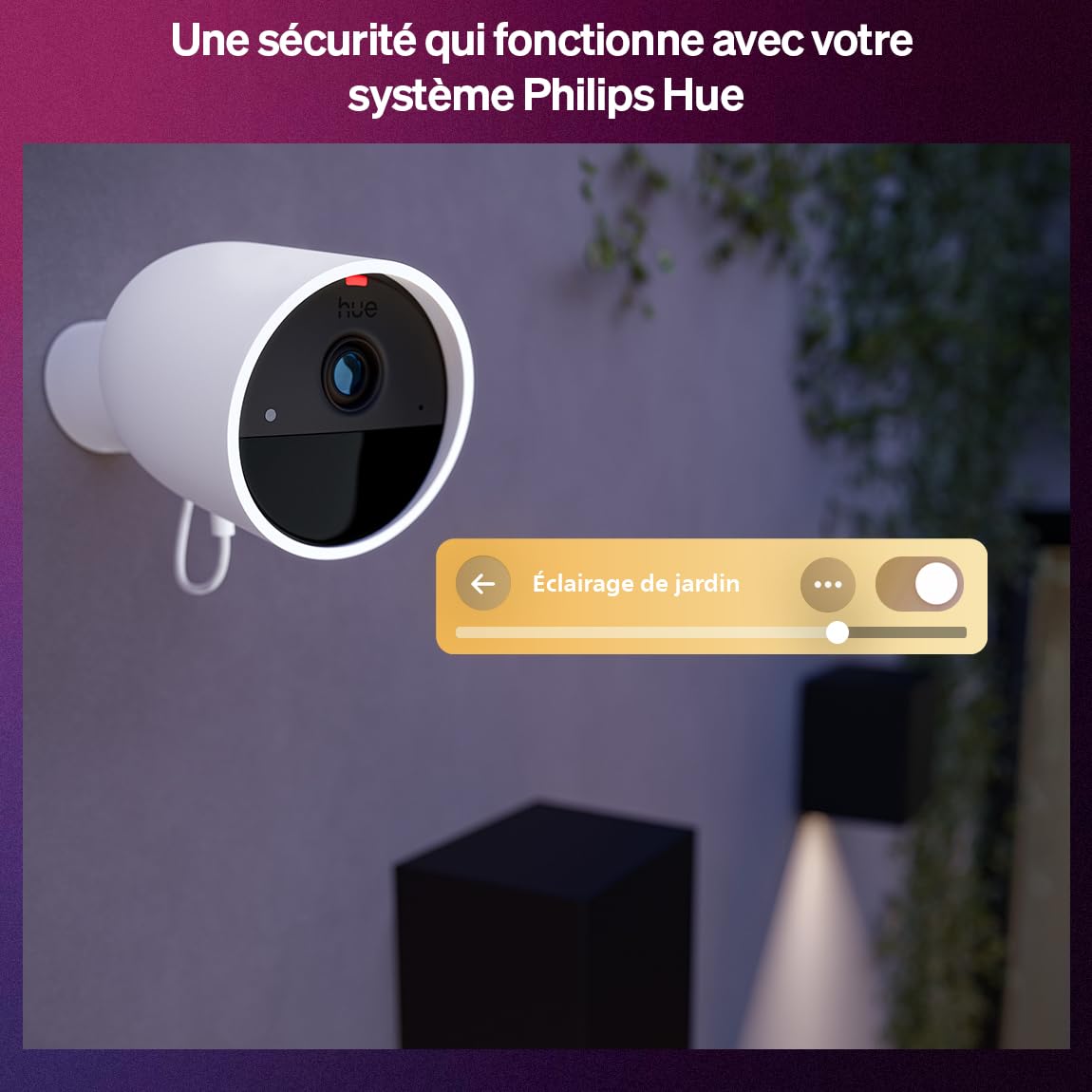 Philips Hue Secure, Caméra de Surveillance Connectée, Filaire, 2K, Blanc