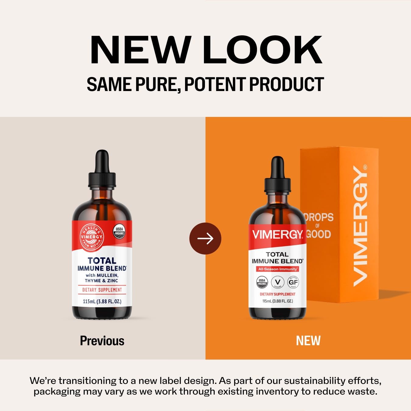 Vimergy USDA Organic Total Immune Blend* Liquid Supplement, 57 Servings Fast-Absorbing Immune Support – All-Season, Zinc, Thyme and Mullein Drops Non-GMO, Vegan, Immunity Support for Adults (115 mL)