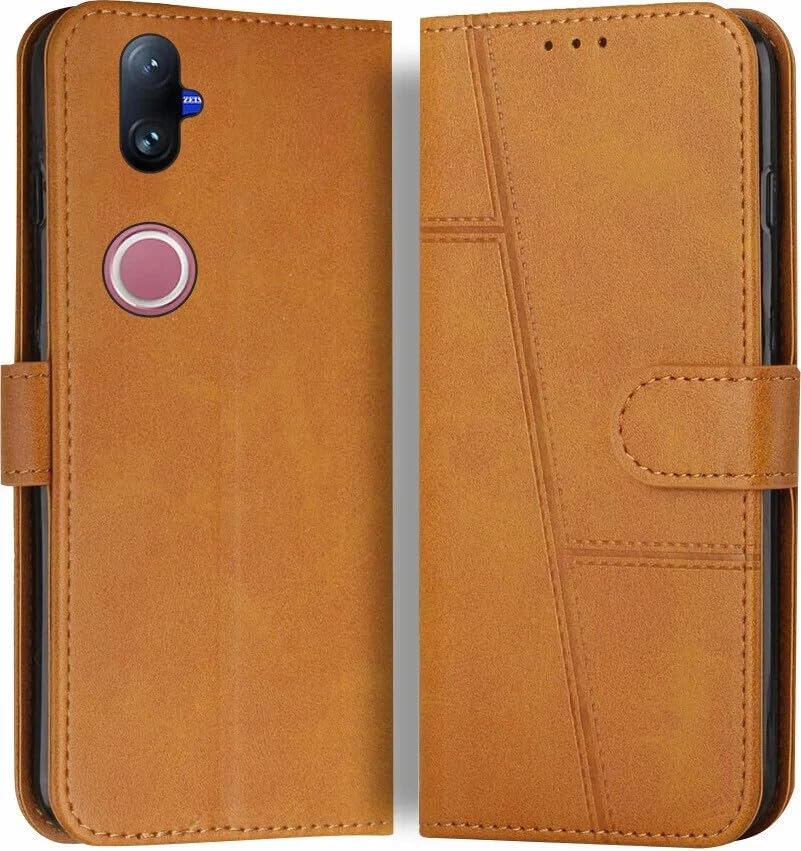 Image of for Vivo V50E 5G Flip Cover Leather Finish | Inside TPU with Card Pockets | Wallet Stand | Complete Protection Flip Case