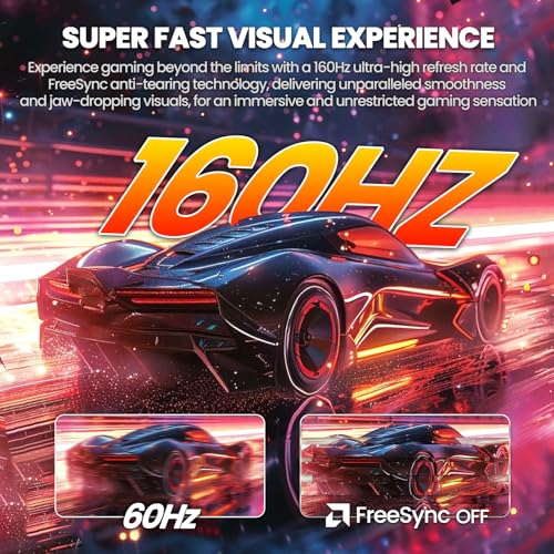 Image of CRUA 32 inch Curved Gaming Monitor, 4k UHD(3840 * 2160P) VA Screen, 1500R, 144Hz /160Hz Computer Moniter, Supports AMD Freesync, 120% sRGB, Built-in Speakers, Wall Mountable Installs(HDMI 2.1 /DP 1.4)-Black