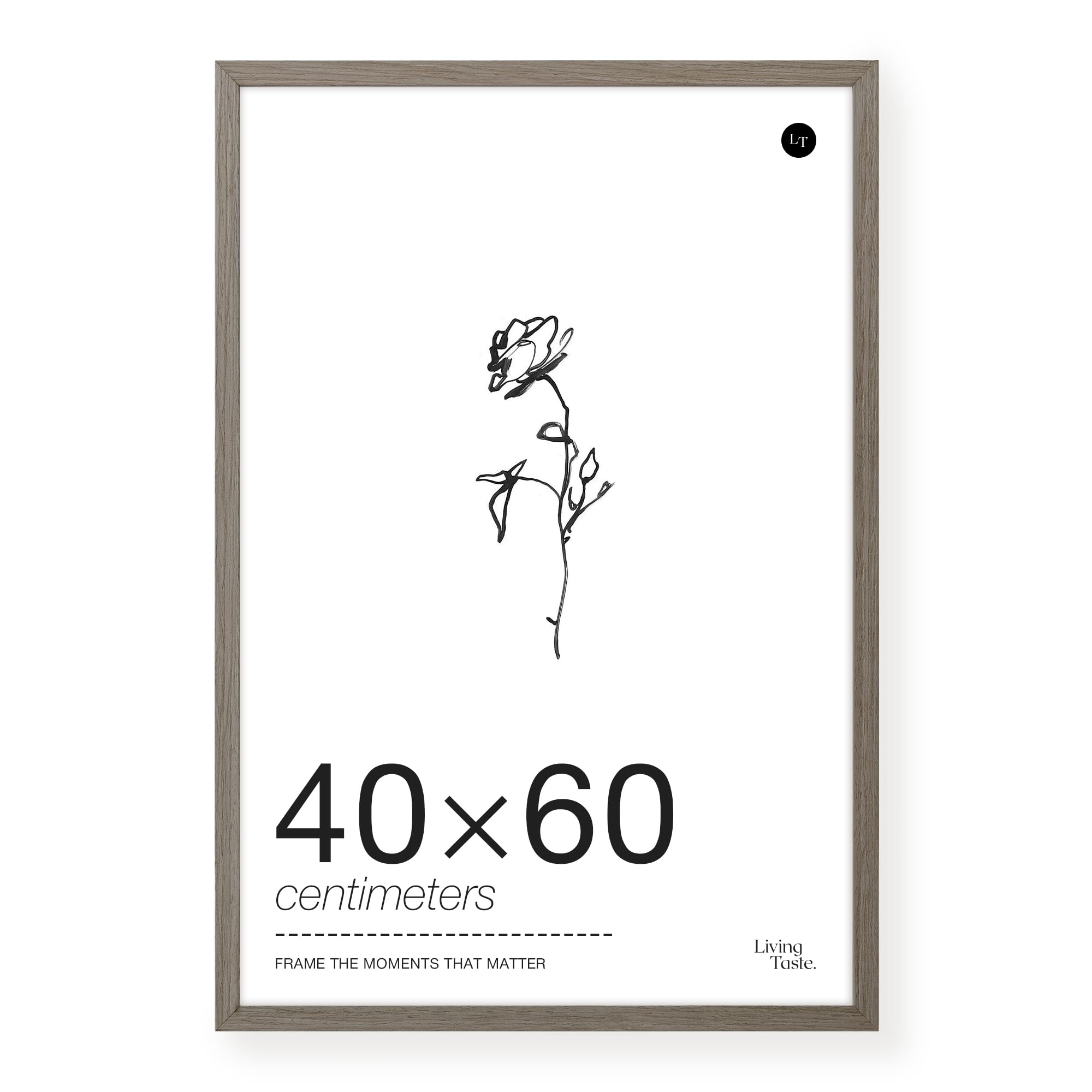 LIVINGTASTE 40x60cm Picture Frame, Wood Photo Frame, 1 Pack Dark Oak Finish Wall Frame with Acrylic Front, Ideal for Posters, Art Prints & Wall Art