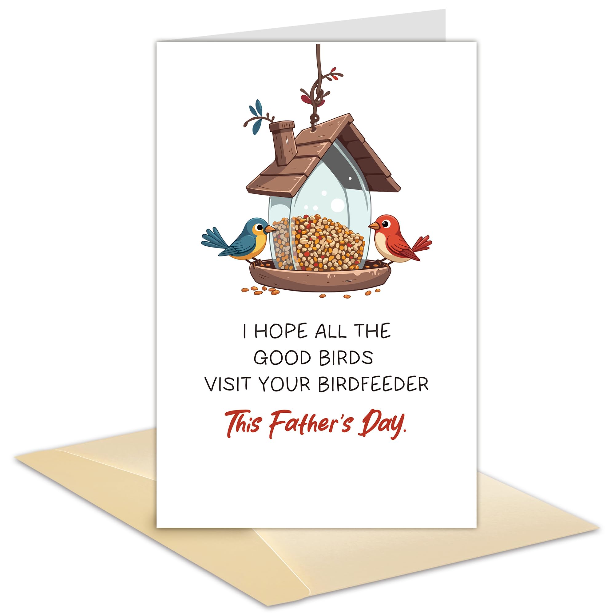Hippeny Bird Feeder Dad Father's Day Card, Bird Lover Gift for Father Grandpa, Father's Day Gift Idea for Birders
