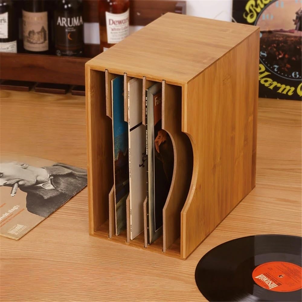 Custodia per CD Organizzatore di CD Scatola raccolta cassette nostalgiche Scaffale for dischi Desktop archiviazione vecchi documenti in legno Portadischi