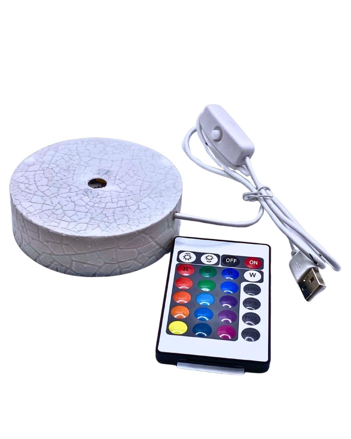 SNOOGG LED Lamp Base Crack Night Light Base 16 Colour Illusion Light Base USB Operated Remote Control Light Stand Base for Display, Festive Event, Birthdays-image-43