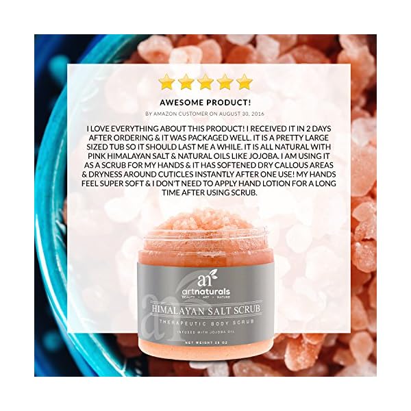 artnaturals Himalayan Body Scrub and Face Scrub - (20 Oz) - Deep Cellulite Cleansing Exfoliator with Sugar, Shea Butter, Exfoliating Himalayan - Natural Pink for Hand, Skin and Facial - Men and Women
