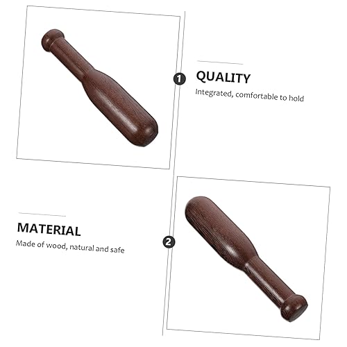 Miniatura 4 de Trituradoras de ajo de pedestal palillo de pedestal natural estilo rústico de ajo molienda de ajo utensilios de cocina Plátano Trituradora de madera